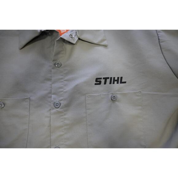 STIHL Button Up Work Shirt Polyester Cotton Red Kap Short Sleeve Mens Sz XL NWT - Picture 6 of 10